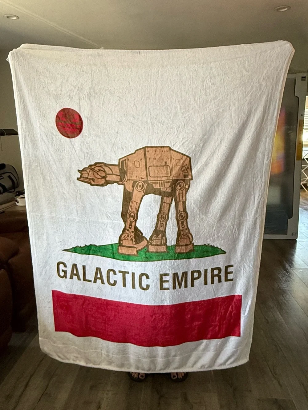 Galactic Empire Graphic Throw Blanket - White, Red, Green, Brown 6’x4’